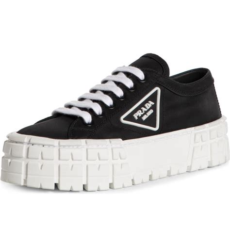 prada sneaker black and white|prada pink platform sneakers.